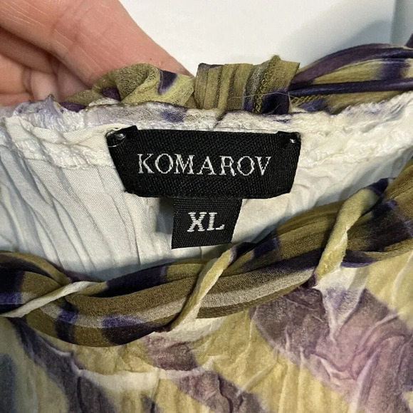 Komarov Zebra Animal Print Chiffon Gauze  Midi Dress Womens XL - Picture 2 of 7